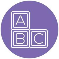 estilo de icono de bloques abc vector