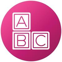 estilo de icono de bloques abc vector