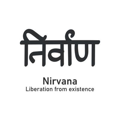 Nirvana sanskrit text. Indian phylosophy. Vector