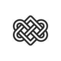 Celtic love knot. Keltish ornament symbolizing love. Endless connection. Sacred geometry. Vector illustration on white