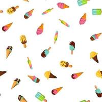 seamless ice cream pattern. vector illustration on a white background