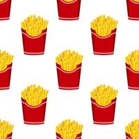 seamless pattern of french fries. vector illustration on a white background.