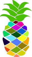 logo de piña de fruta colorida fondo blanco. vector