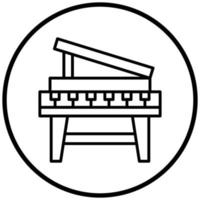 estilo de icono de piano de madera vector