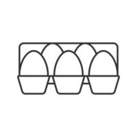 Eggs tray linear icon. Thin line illustration. Contour symbol. Vector isolated outline drawing