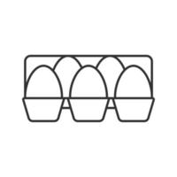 Eggs tray linear icon. Thin line illustration. Contour symbol. Vector isolated outline drawing