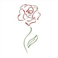 Sketch rose, hand drawn, ink style vector