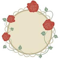 Vintage frame with roses. vector