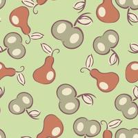 Seamless background with apples and pears vector