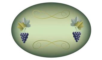 Label for wine. Frame with grapes. vector