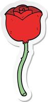 sticker of a cartoon rose vector