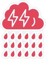 Heavy Rain Icon Style vector