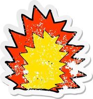 retro distressed sticker of a cartoon explosion vector