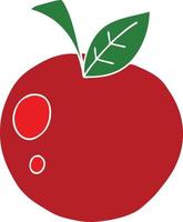 quirky hand drawn cartoon red apple vector