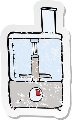 retro distressed sticker of a cartoon mixer