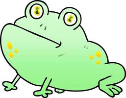 quirky gradient shaded cartoon frog vector