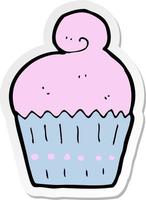 sticker of a cartoon cupcake vector