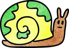 quirky hand drawn cartoon snail vector