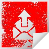 distressed square peeling sticker symbol email sign vector