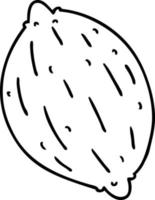 line drawing of a single walnut vector