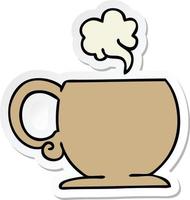 sticker of a quirky hand drawn cartoon hot drink vector