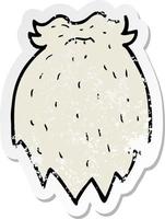 retro distressed sticker of a cartoon fake beard vector