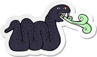 sticker of a cartoon snake vector