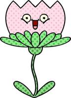 comic book style cartoon flower vector