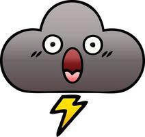 gradient shaded cartoon storm cloud vector