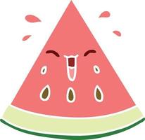 quirky hand drawn cartoon watermelon vector
