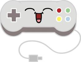 controlador de juego de dibujos animados retro de color plano vector