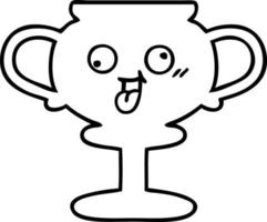 line drawing cartoon trophy vector