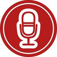 microphone recording circular icon vector