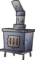 gradient cartoon doodle of a house furnace vector