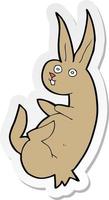 sticker of a cue cartoon rabbit vector