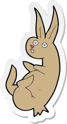 sticker of a cue cartoon rabbit