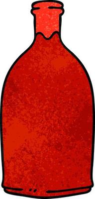 quirky hand drawn cartoon red wine bottle