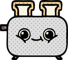 comic book style cartoon of a toaster vector