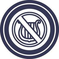 no music circular icon vector