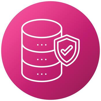 estilo de icono de seguridad de base de datos vector