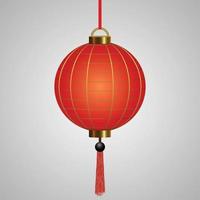 Chinese hanging red lanterns vector