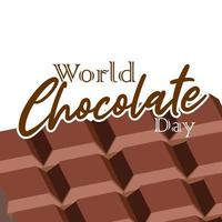 World chocolate day vector graphics. With chocolate bar illustration. Suitable for world chocolate day celebration design. flat design. brochure design. flat illustration. July 7