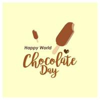 World chocolate day illustration design. Day chocolate square size. Suitable for social media posts, t-shirt designs, wallpaper illustrations, backgrounds. vector