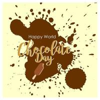 World chocolate day illustration design. Day chocolate square size. Suitable for social media posts, t-shirt designs, wallpaper illustrations, backgrounds. vector