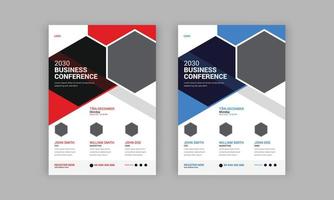 Business conference flyer design template. vector