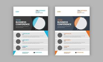 Business conference flyer template. vector