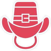 estilo de icono de sombrero de vaquero vector