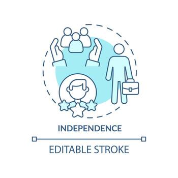 Independence turquoise concept icon. Provide unbiased work. PR code of ethics abstract idea thin line illustration. Isolated outline drawing. Editable stroke. vector