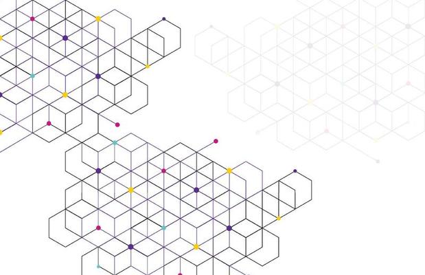 Abstract geometric boxes pattern dot line connection background. Modern technology with square mesh. Geometric on white background with lines. Cube cell. Vector illustration