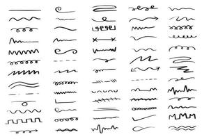 conjunto de elementos de colección de arte de línea de garabatos de mano. ilustración vectorial vector